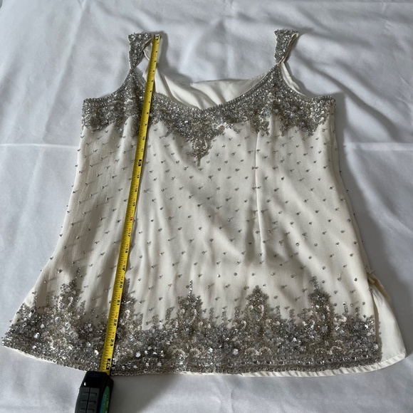 3 pc beaded cocktail palazzo, tank, scarf outfit. Size Small. Sold as set. - Picture 11 of 16